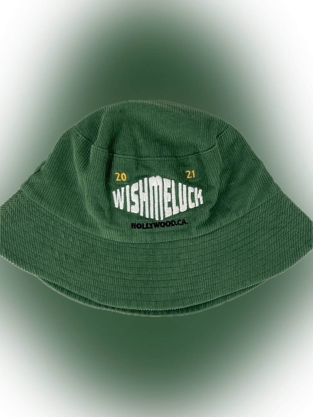 WISH ME LUCK Green Corduroy Bucket Hat